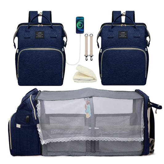 Baby Diaper Bag Backpack for Travel: Blue Diaper Bag with Changing Station Boy Large Mommy Bag Travel Mochila Pañaleras para Bebe Niña Niño Bulto Newborn Essentials Must Haves Registry Search Shower